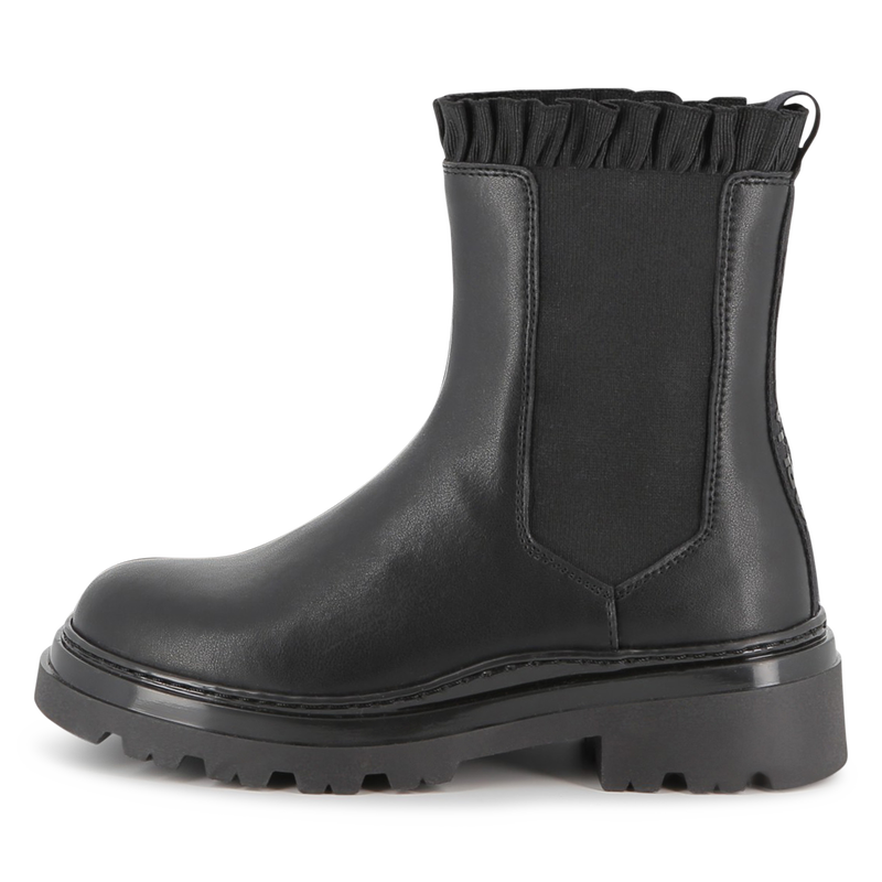 Bota Chelsea de couro bovino KARL LAGERFELD KIDS 
                    GIRL