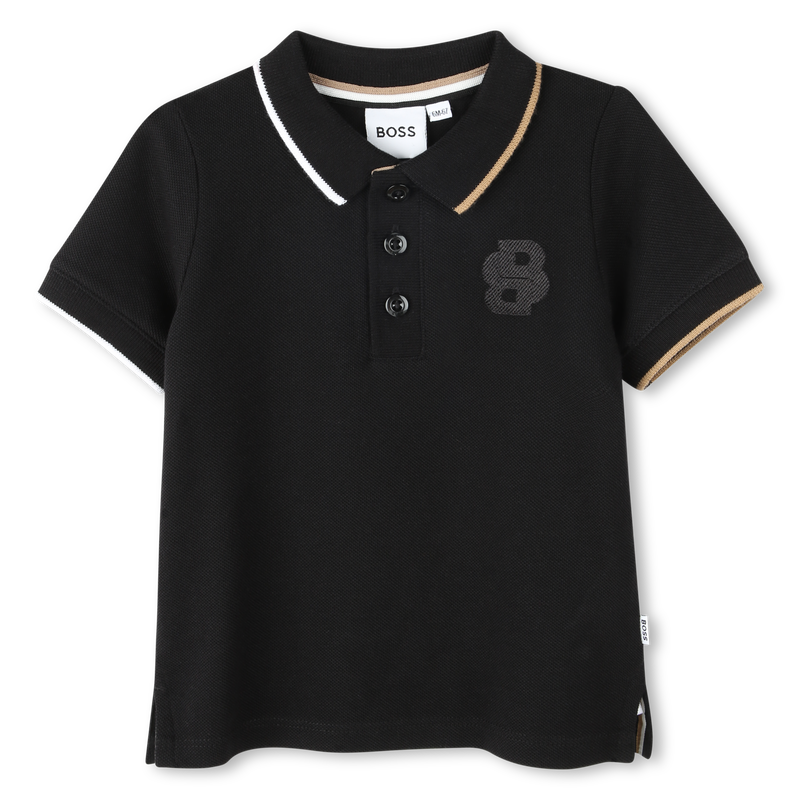 Polo de algod&atilde;o &agrave;s riscas BOSS 
                        BOY