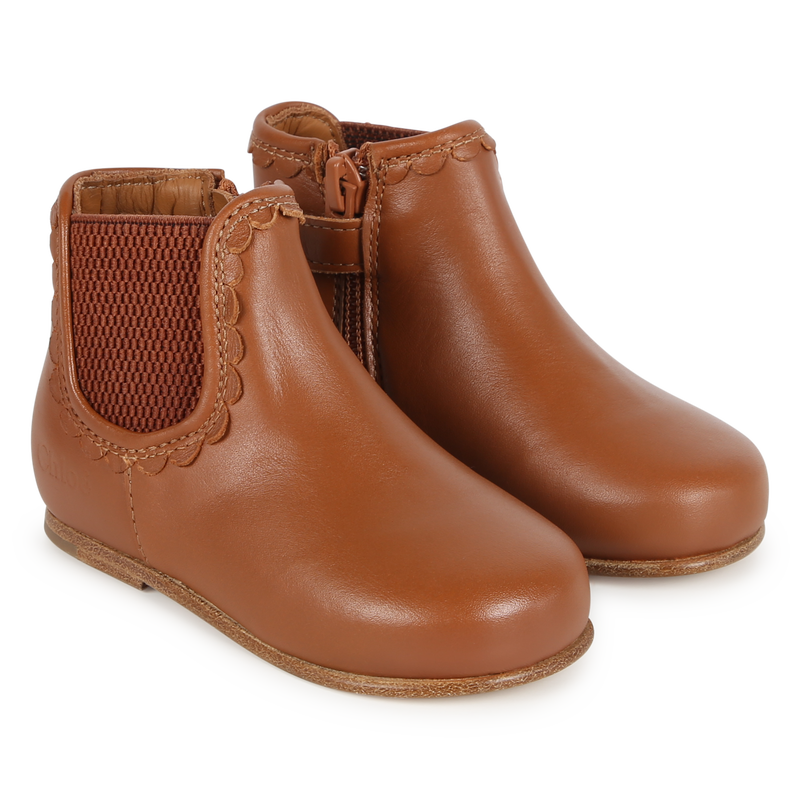 Zip-Up Leather Ankle Boots CHLOE 
                    GIRL