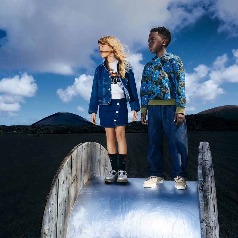 Saia jeans assim&eacute;trica KENZO KIDS 
                        GIRL