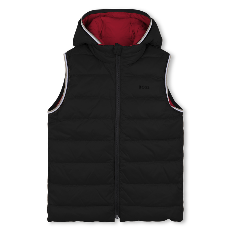 Casaco acolchoado com capuz efeito flano BOSS 
                        BOY