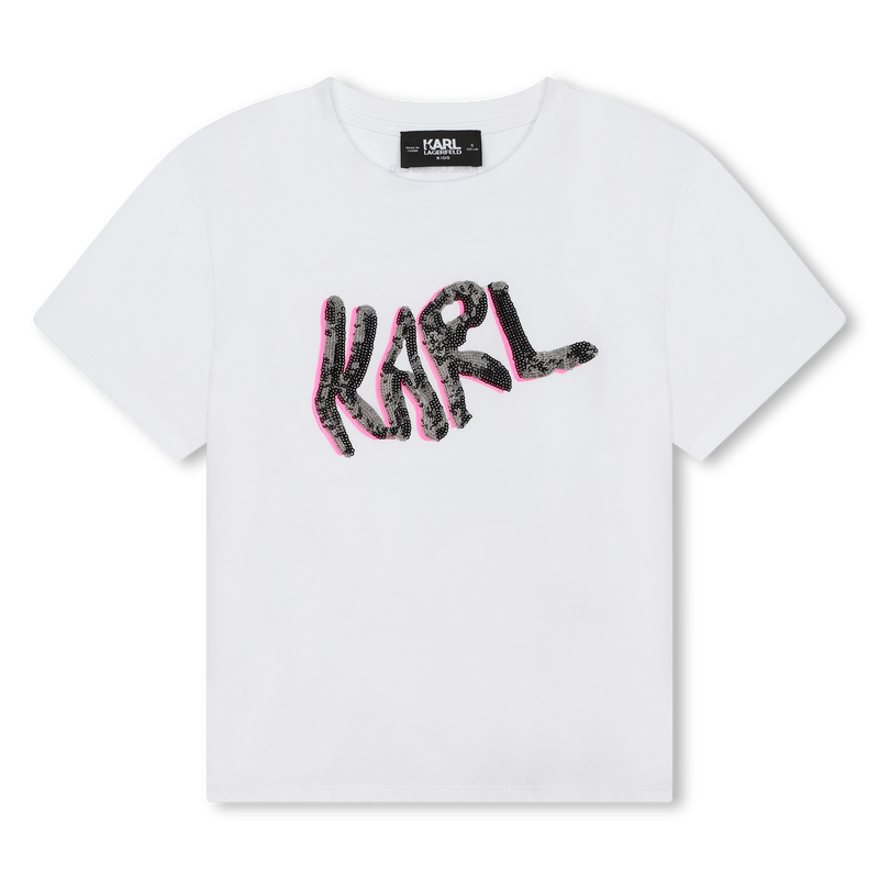 T-shirt logótipo lantejoulas KARL LAGERFELD KIDS 
                    GIRL