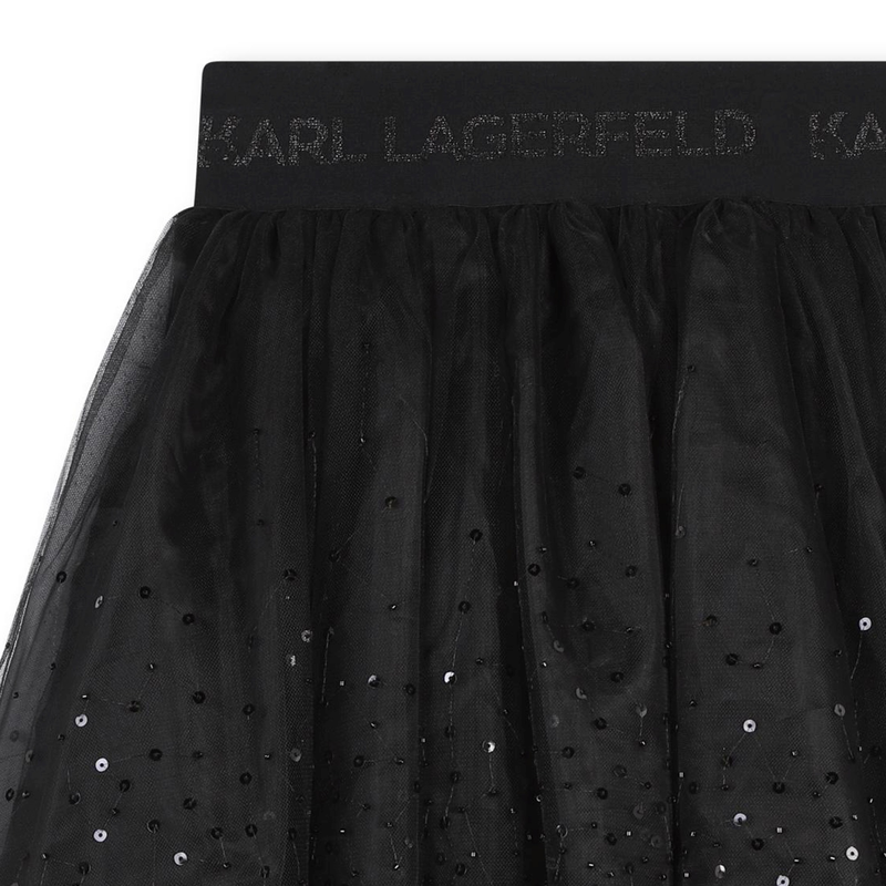 Saia de tule com lantejoulas KARL LAGERFELD KIDS 
                        GIRL