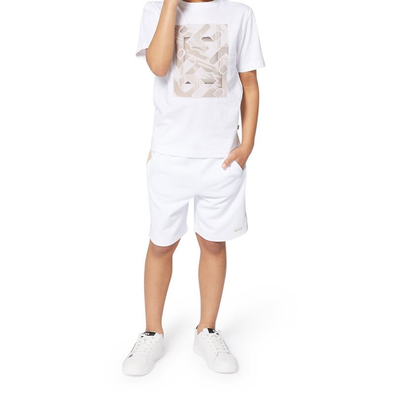 T-shirt manga curta em algod&atilde;o BOSS 
                        MENINO