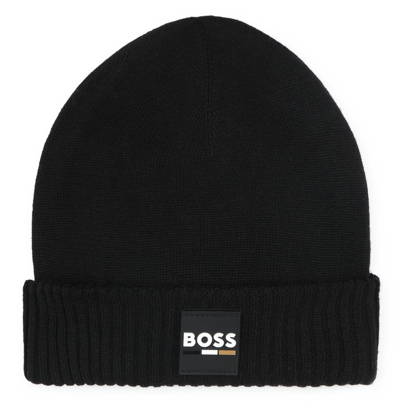 Gorro em malha com revirado BOSS 
                    BOY