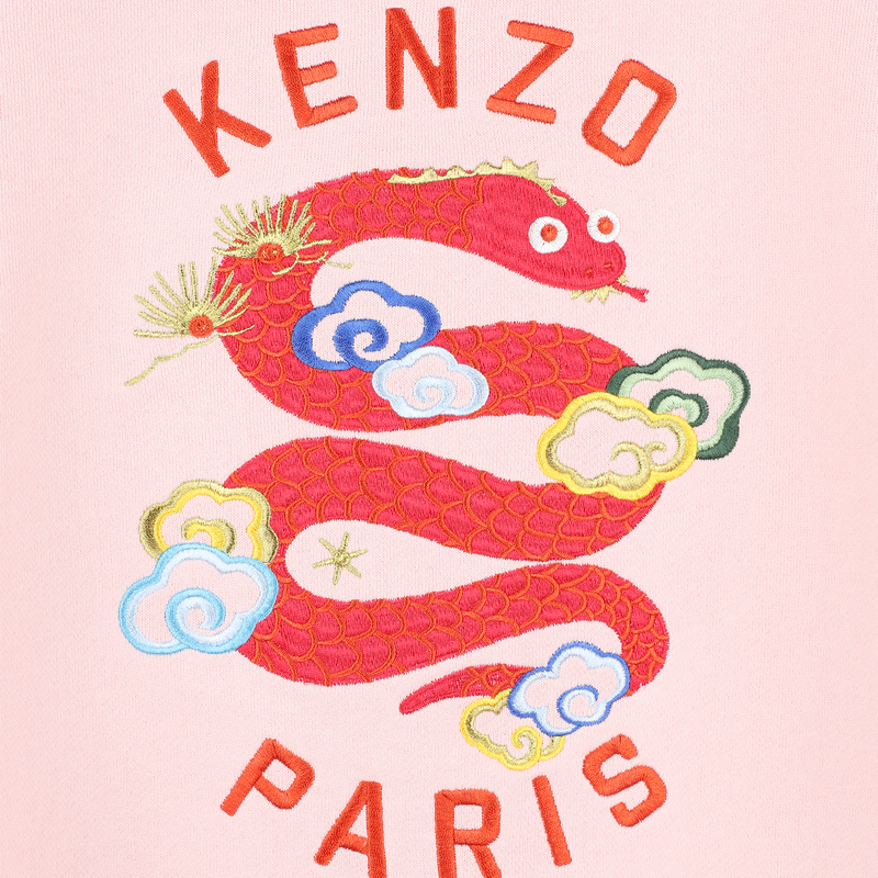 Vestido a direito com bordados KENZO KIDS 
                    GIRL