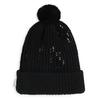 Gorro de malha com pompom KARL LAGERFELD KIDS GIRL