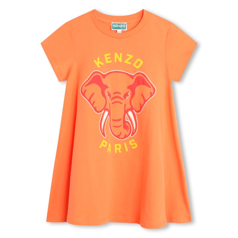 Vestido de manga curta algodão KENZO KIDS 
                    GIRL