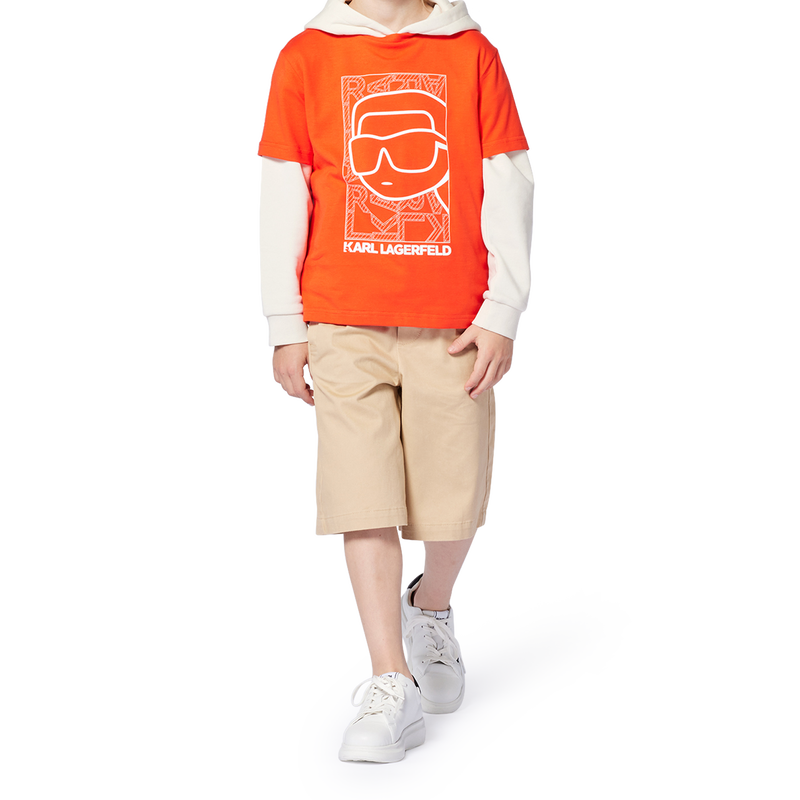 Bermudas em sarja KARL LAGERFELD KIDS 
                        BOY