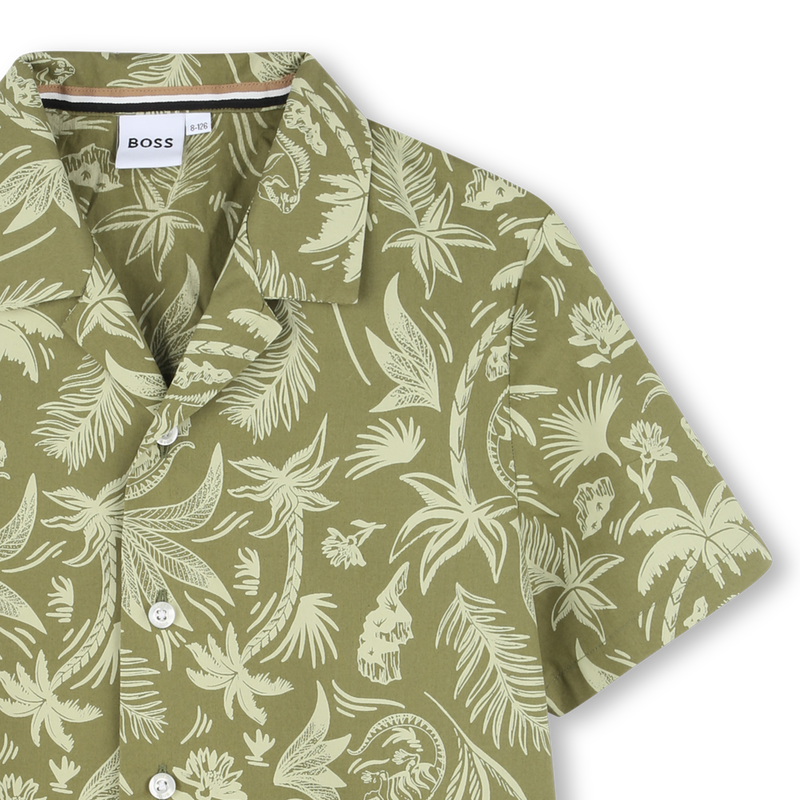 Camisa em popelina de algod&atilde;o BOSS 
                        MENINO