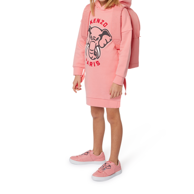 Vestido de molet&atilde;o com capuz KENZO KIDS GIRL
