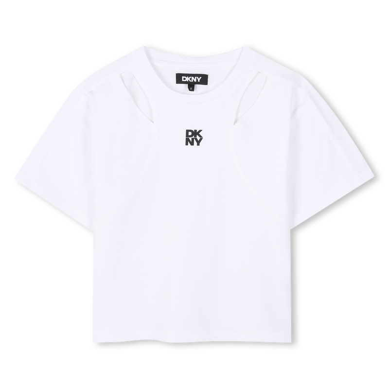T-shirt com aberturas DKNY 
                        GIRL