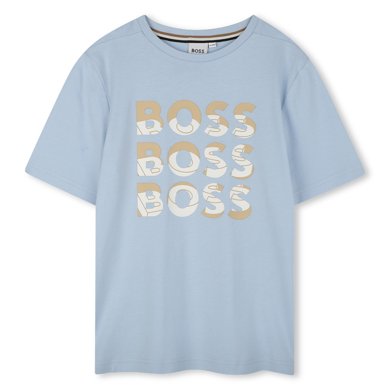 T-shirt manga curta em algod&atilde;o BOSS 
                        BOY