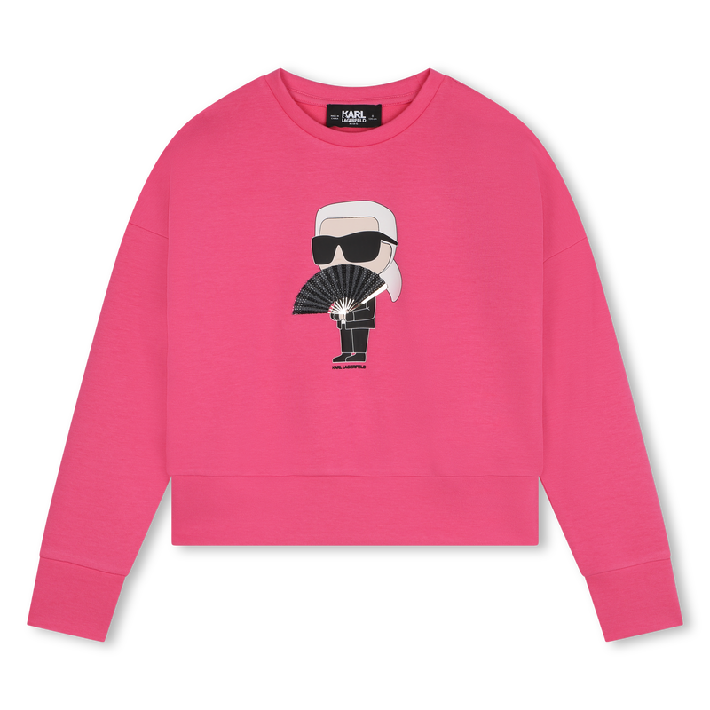 Sweatshirt com strass KARL LAGERFELD KIDS 
                        GIRL