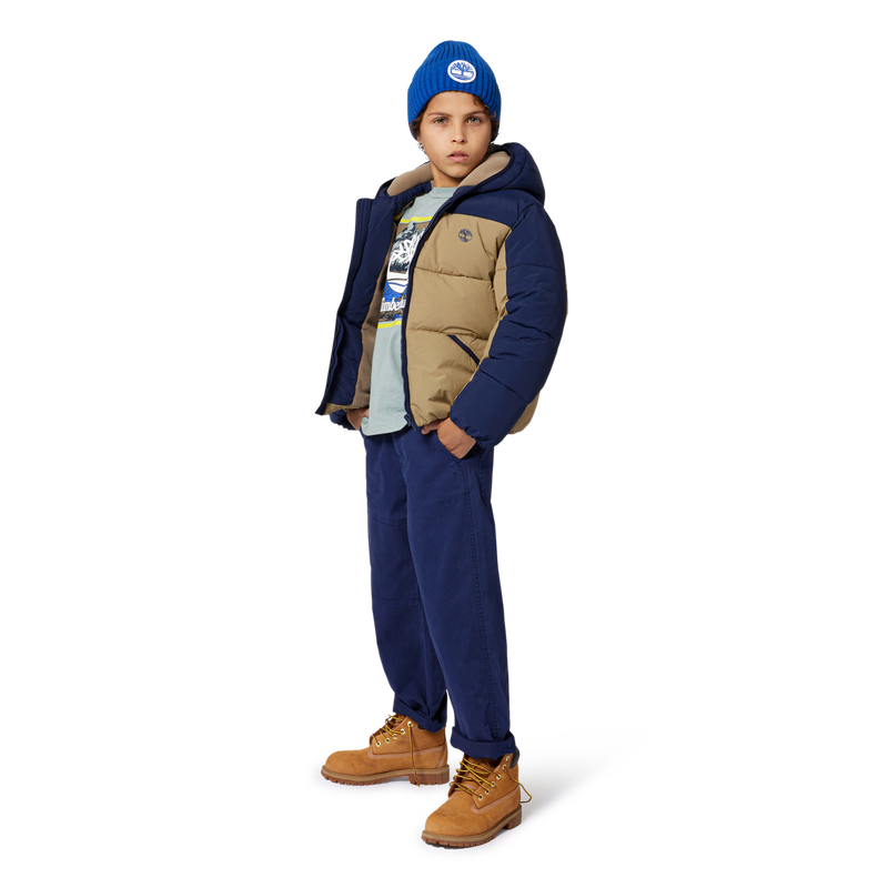 Jaqueta com capuz repelente de &aacute;gua TIMBERLAND 
                        BOY