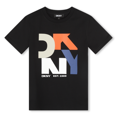 T-shirt manga curta de algod&atilde;o DKNY BOY