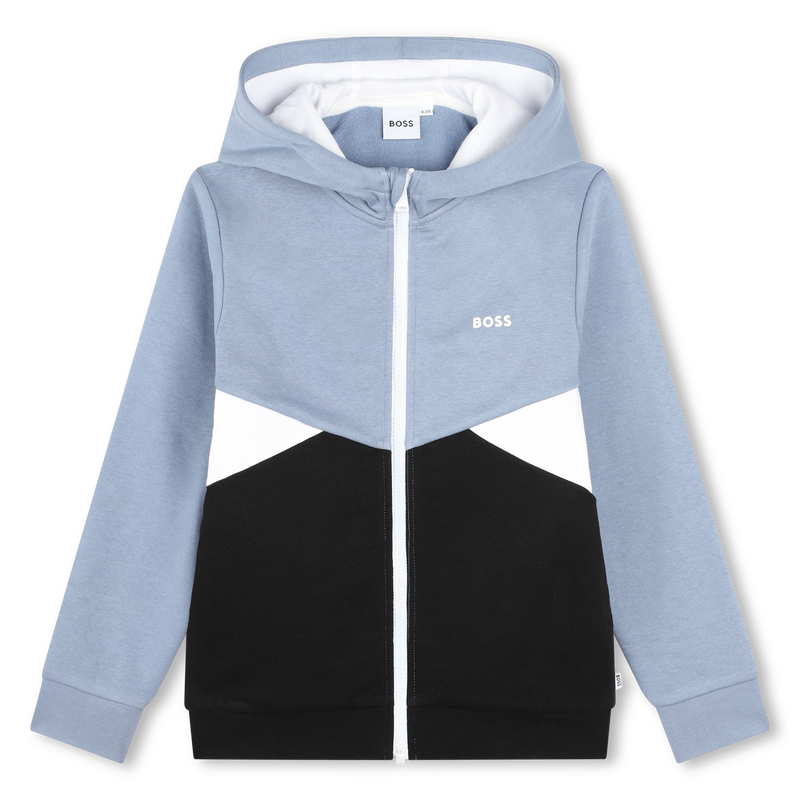 Cardig&atilde; com fecho e capuz BOSS 
                        BOY