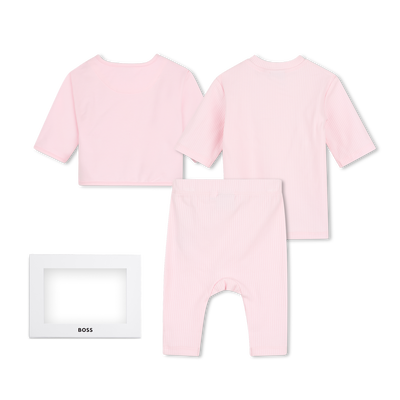 Conjunto de cal&ccedil;a, cardig&atilde; e camiseta BOSS MENINA