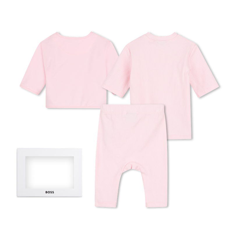 Conjunto de cal&ccedil;a, cardig&atilde; e camiseta BOSS 
                        MENINA