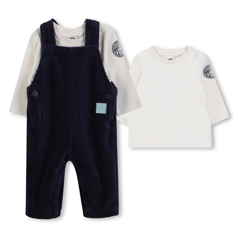 Conjunto de jardineira de veludo cotelê TIMBERLAND 
                    BOY