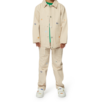 Blus&atilde;o de sarja &agrave;s riscas KENZO KIDS UNISEX