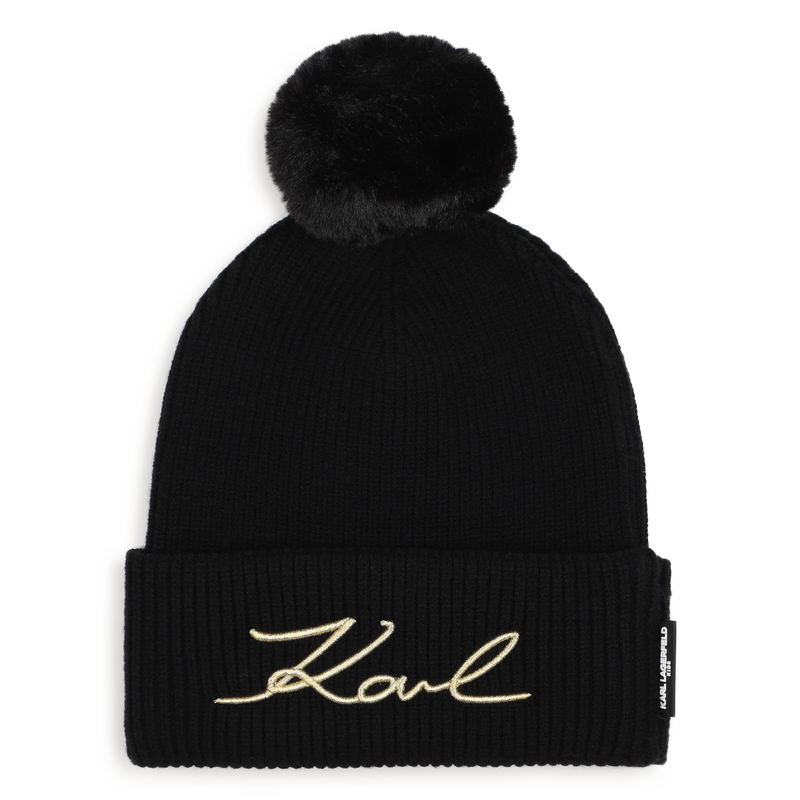 Conjunto de touca e bufanda KARL LAGERFELD KIDS 
                        MENINA