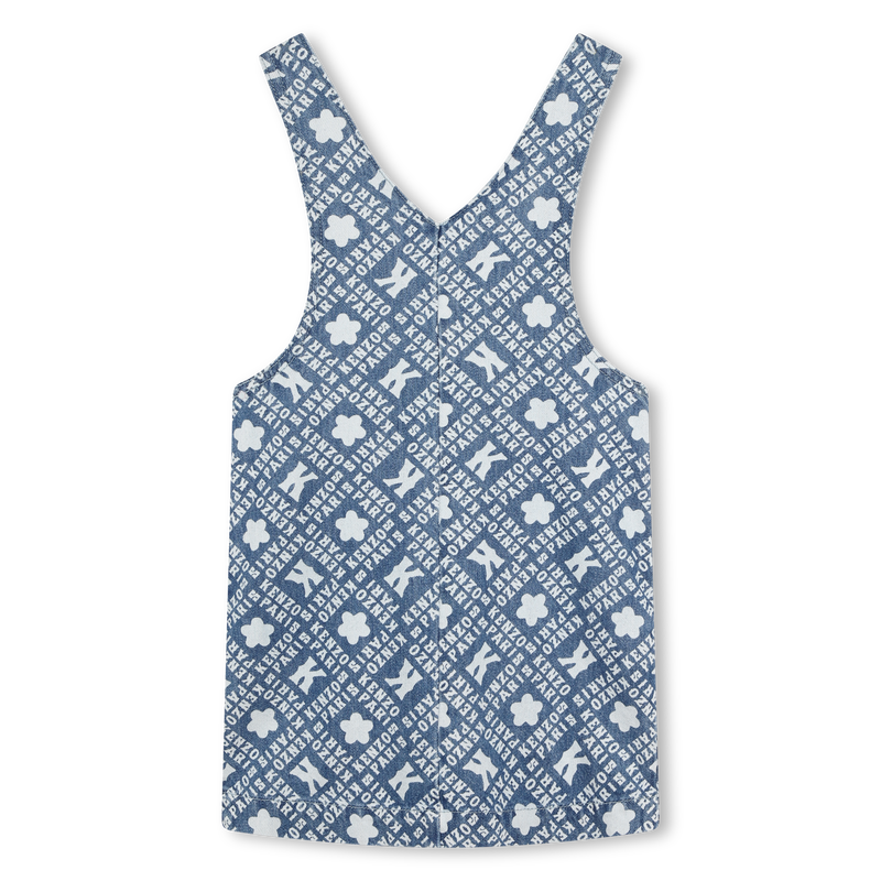 Printed Denim Pinafore Dress KENZO KIDS 
                    GIRL
