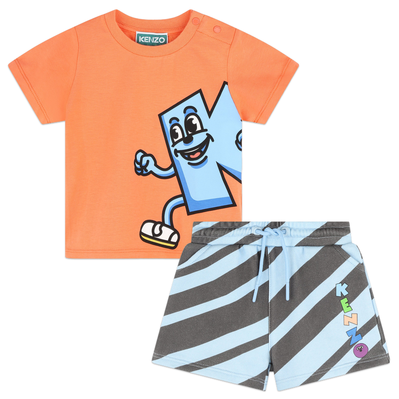 T-shirt e calções em algodão KENZO KIDS 
                    BOY