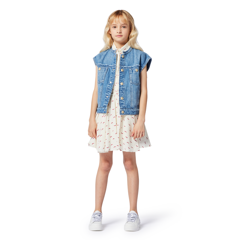 Vestido estampado sem mangas