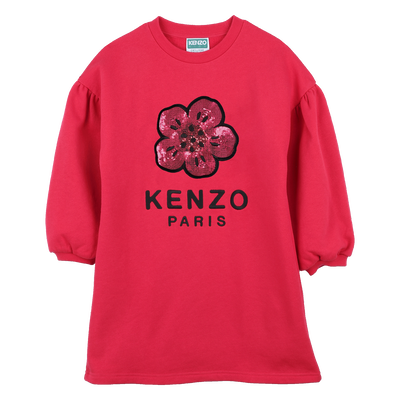 Vestido de moletom com manga balão KENZO KIDS GIRL