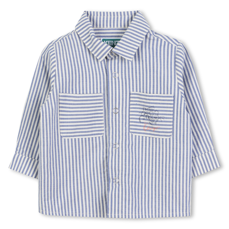 Camisa de algod&atilde;o &agrave;s riscas KENZO KIDS 
                        BOY