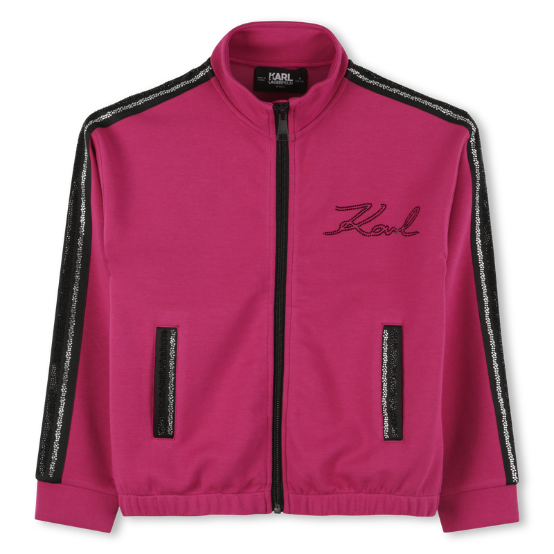 Cardig&atilde; duplo em jersey KARL LAGERFELD KIDS 
                        GIRL