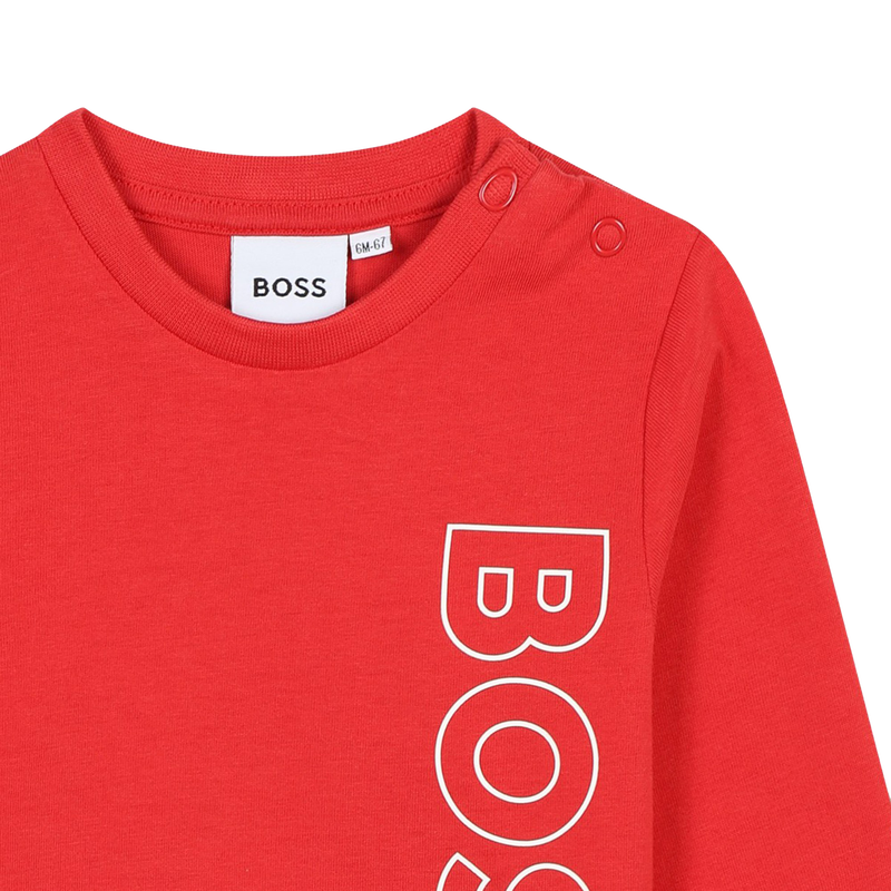 T-shirt algod&atilde;o com log&oacute;tipo BOSS 
                        BOY