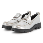 Mocassins de couro bovino met&aacute;lico DKNY 
                    GIRL