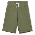 Bermudas de molet&atilde;o lisas, VERDE ESCURO, hi-res