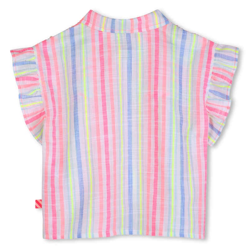 CAMISA LISTRADA COM MANGAS DE BABADOS BILLIEBLUSH 
                        GIRL