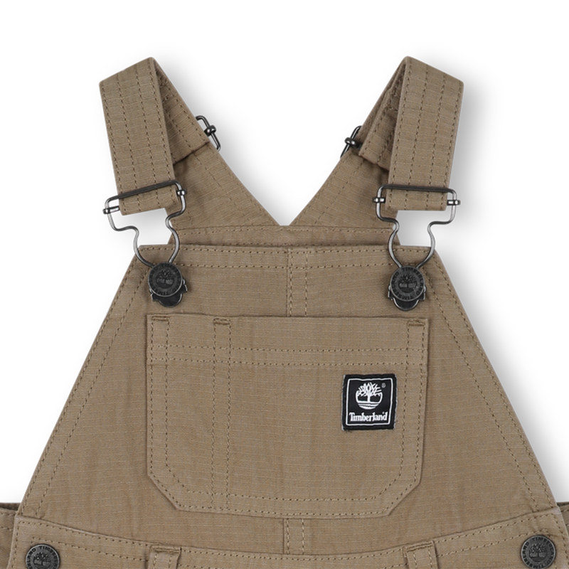 Jardineiras de algod&atilde;o com bolsos aplicados TIMBERLAND 
                        BOY