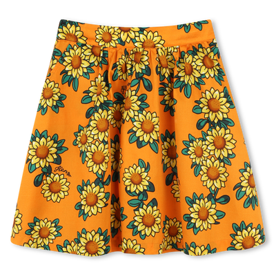 Saia estampada cetim algod&atilde;o KENZO KIDS GIRL