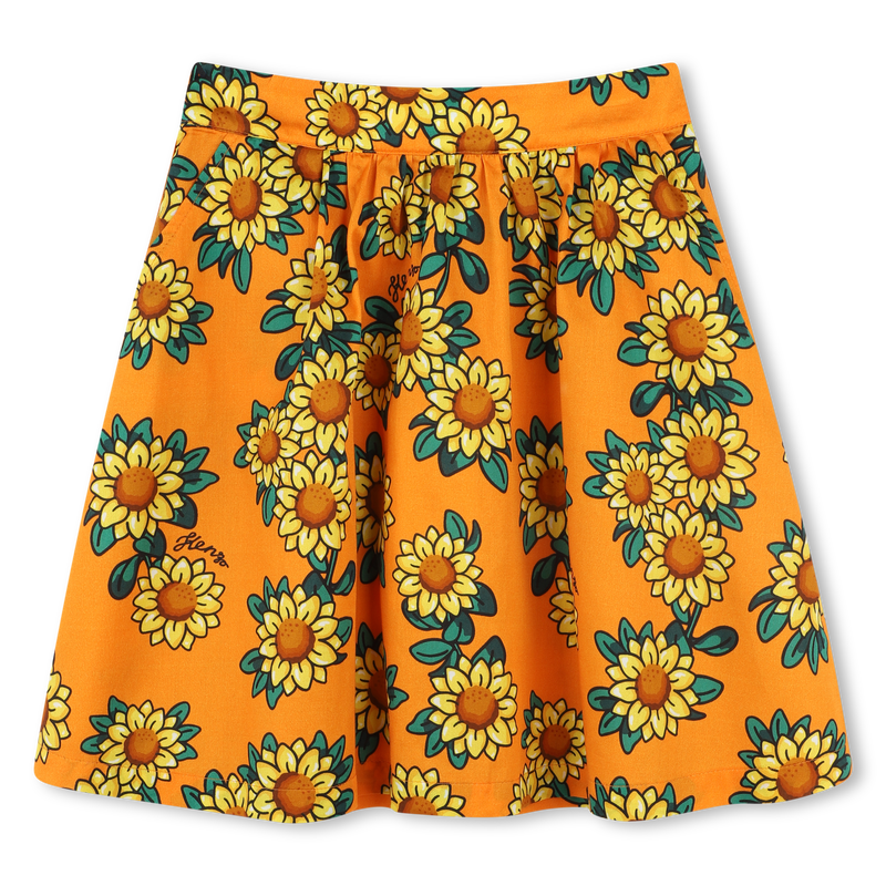 Saia estampada cetim algod&atilde;o KENZO KIDS 
                        MENINA