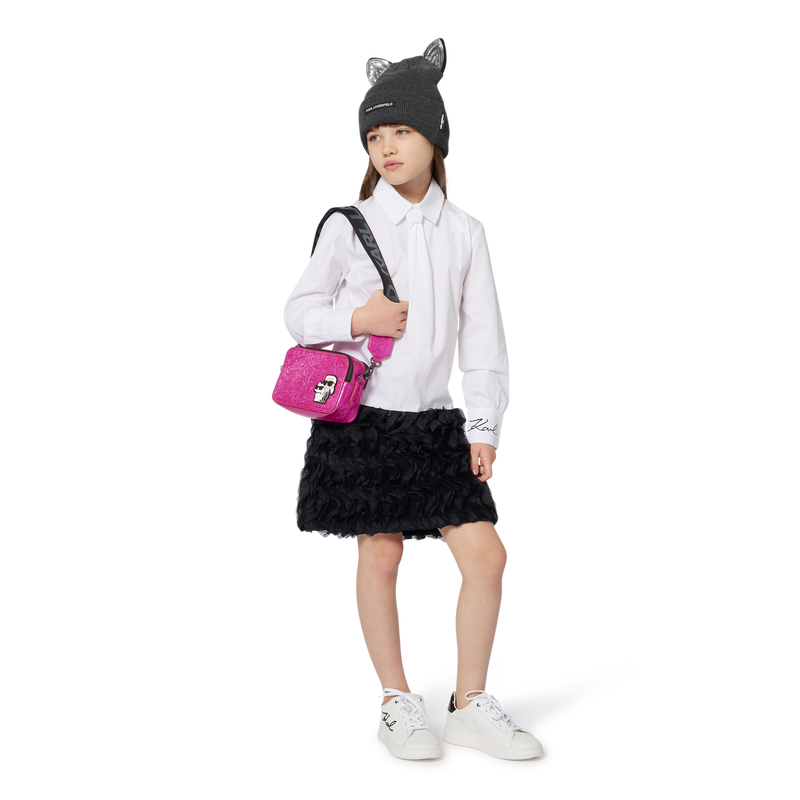 Bolsa t&ecirc;xtil revestida com dobras KARL LAGERFELD KIDS 
                        GIRL