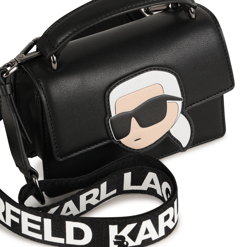 Mala de mão em tecido revestido de grão fino KARL LAGERFELD KIDS 
                    GIRL