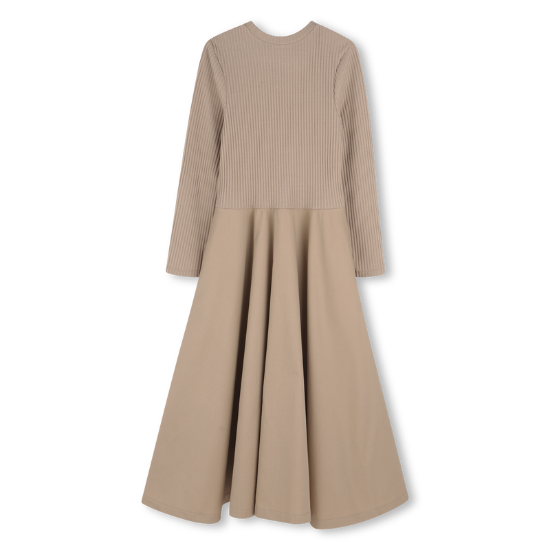 Vestido comprido bimaterial DKNY 
                    GIRL