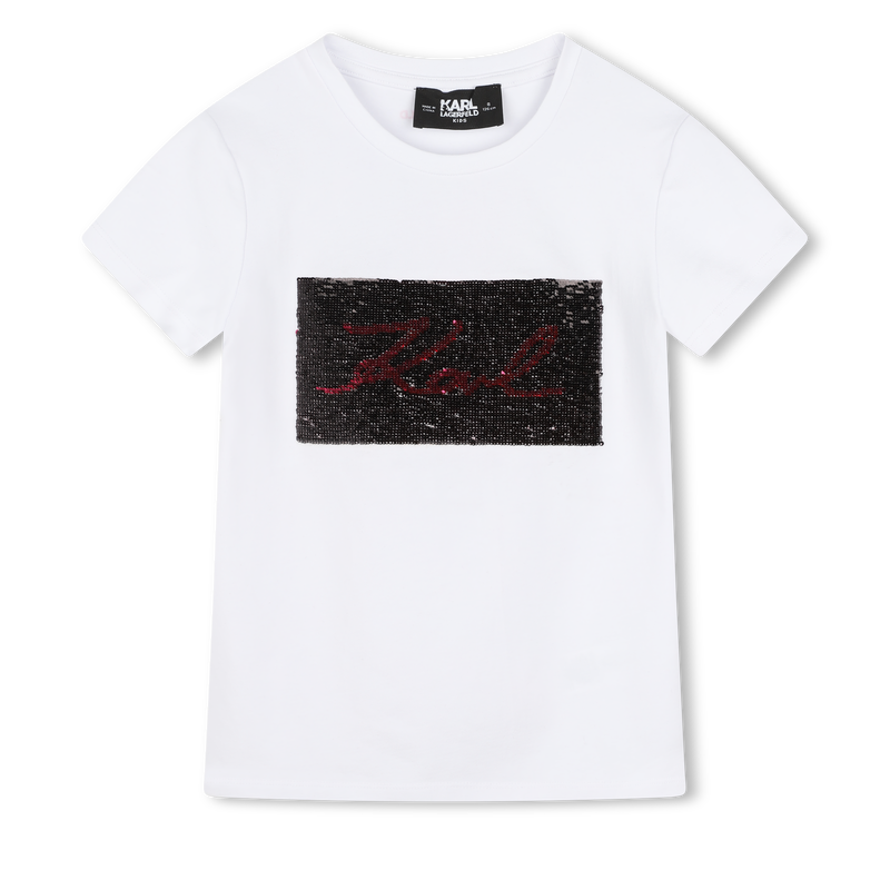 T-shirt com lantejoulas KARL LAGERFELD KIDS 
                        GIRL