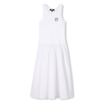 Vestido de cavas em algod&atilde;o DKNY GIRL