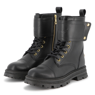 Botas de couro bovino com atacadores ZADIG & VOLTAIRE GIRL