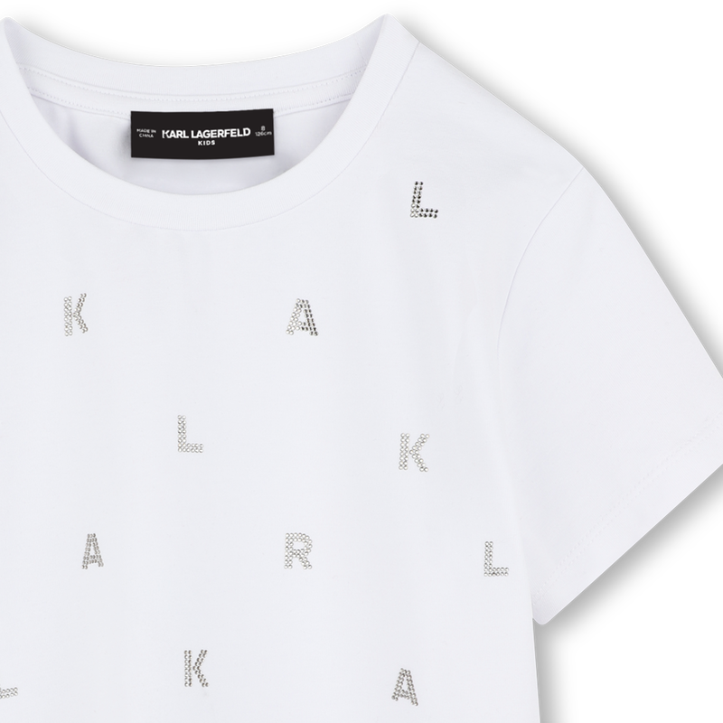 T-shirt com strass KARL LAGERFELD KIDS 
                        GIRL