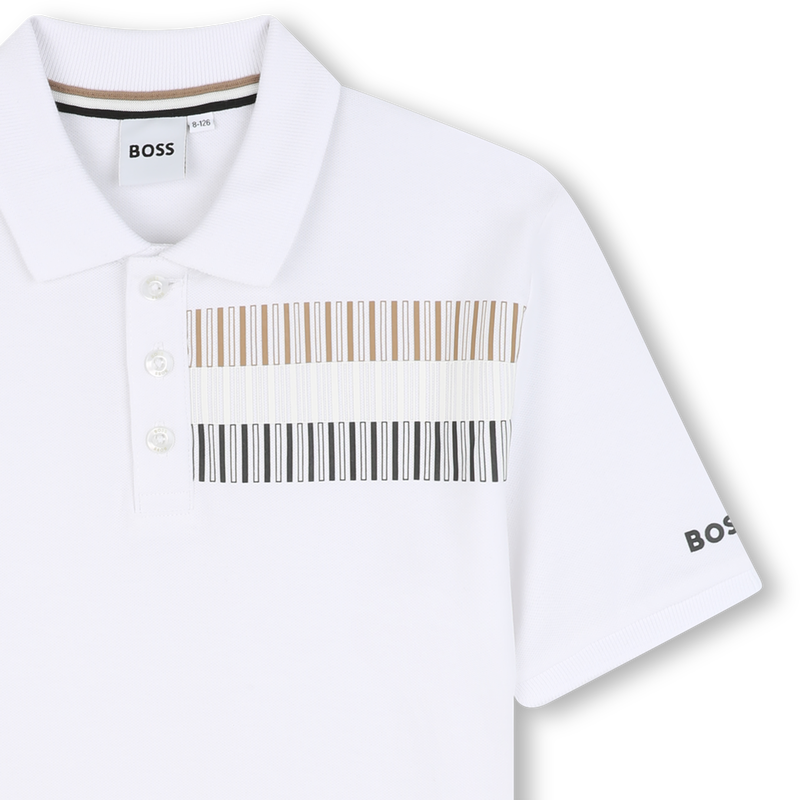 Polo corte direito com faixas BOSS 
                        BOY