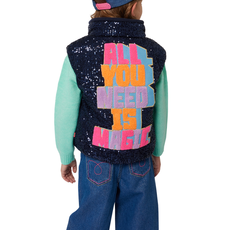 Colete de penas lantejoulas BILLIEBLUSH 
                        GIRL