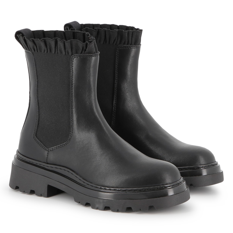 Bota Chelsea de couro bovino KARL LAGERFELD KIDS 
                        GIRL