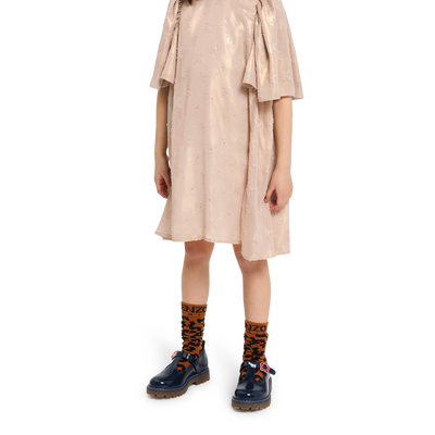 Vestido em jacquard lam&eacute; KENZO KIDS GIRL